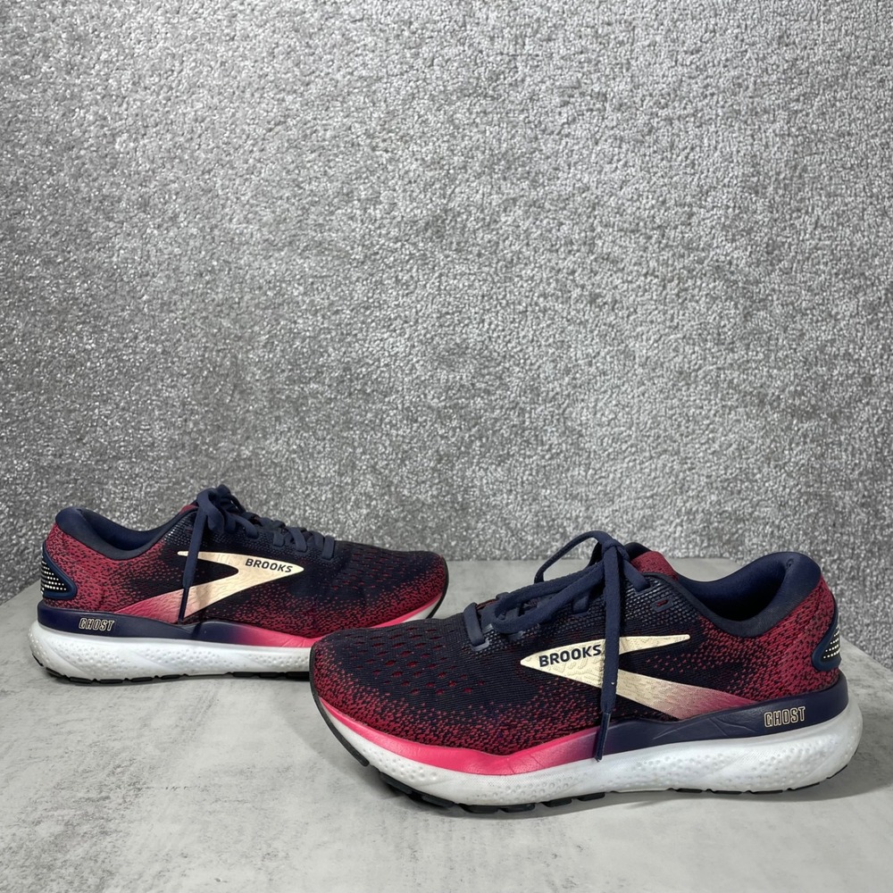 Brooks Running Shoes Womens 6.5 Ghost 16 Navy Pink